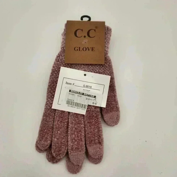 NWT C.C Glove SmartTips Touch Screen Compatible Gloves‎ Rose O/S Chenille Gift - Picture 6 of 7